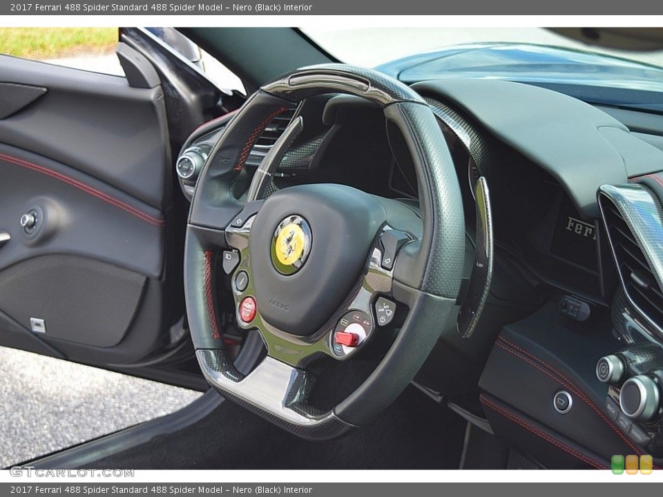 Nero (Black) Interior Steering Wheel for the 2017 Ferrari 488 Spider  #135550274
