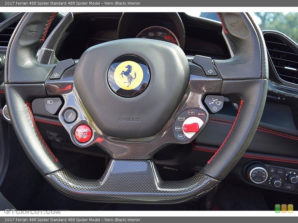Nero (Black) Interior Steering Wheel for the 2017 Ferrari 488 Spider  #135550526