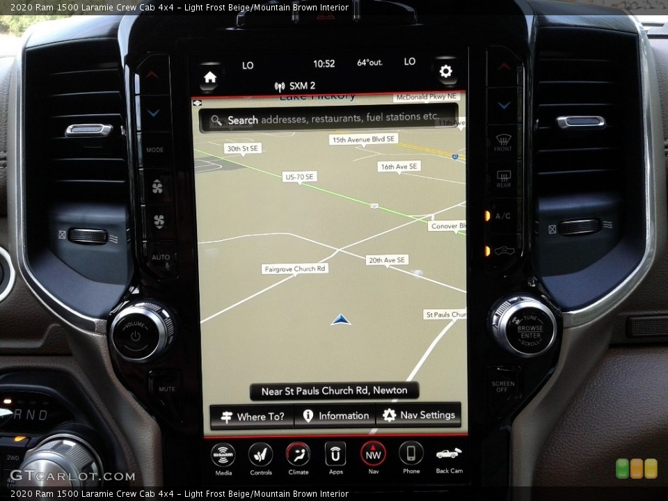 Light Frost Beige/Mountain Brown Interior Navigation for the 2020 Ram 1500 Laramie Crew Cab 4x4 #135557387