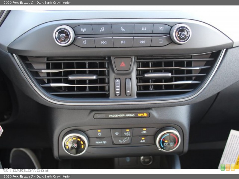 Dark Earth Gray Interior Controls for the 2020 Ford Escape S #135584650