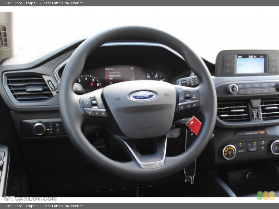 Dark Earth Gray Interior Steering Wheel for the 2020 Ford Escape S #135584704