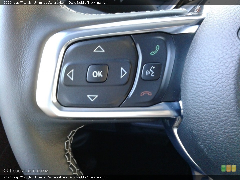 Dark Saddle/Black Interior Steering Wheel for the 2020 Jeep Wrangler Unlimited Sahara 4x4 #135591136