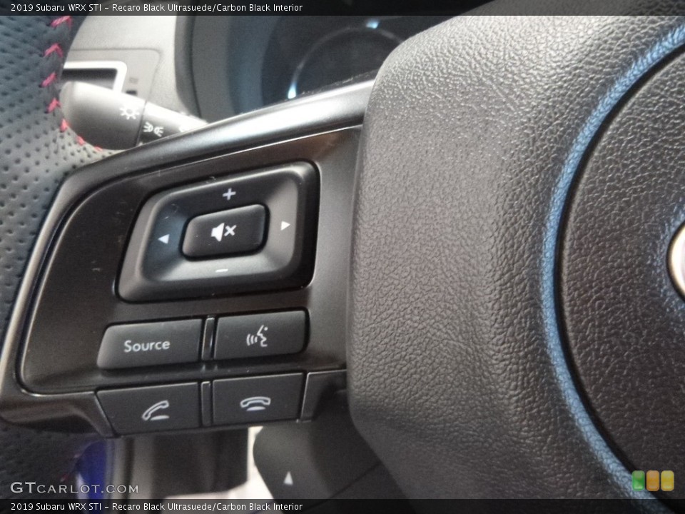 Recaro Black Ultrasuede/Carbon Black Interior Steering Wheel for the 2019 Subaru WRX STI #135596469