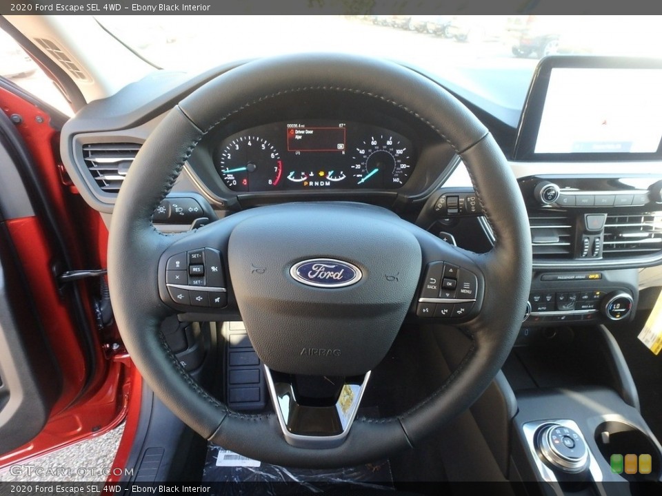 Ebony Black Interior Steering Wheel for the 2020 Ford Escape SEL 4WD #135613857