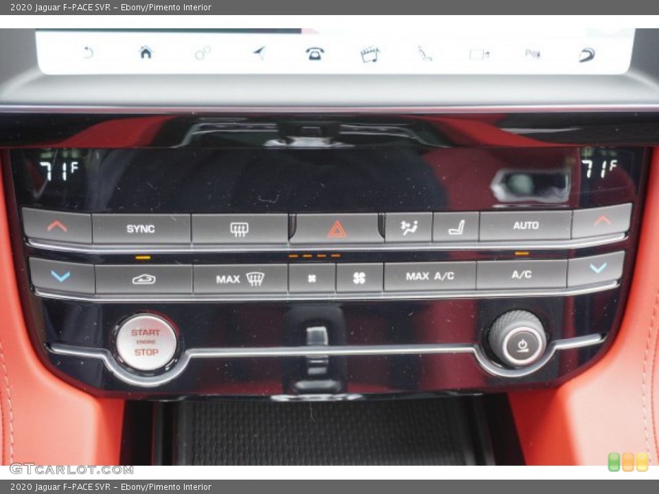 Ebony/Pimento Interior Controls for the 2020 Jaguar F-PACE SVR #135618798