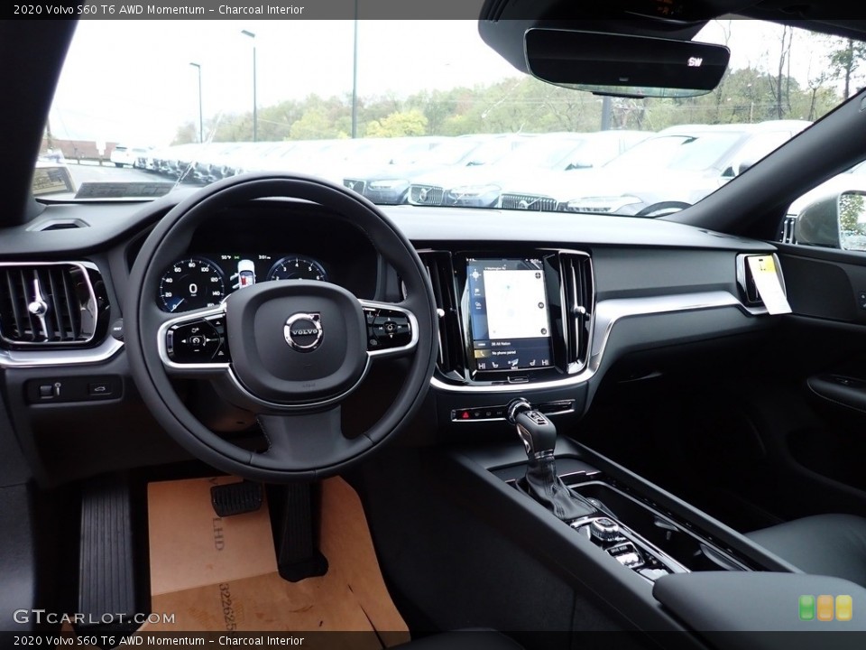 Charcoal Interior Dashboard for the 2020 Volvo S60 T6 AWD Momentum #135658219