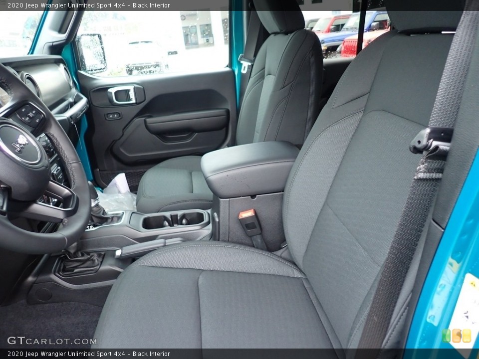 Black Interior Front Seat for the 2020 Jeep Wrangler Unlimited Sport 4x4 #135674244