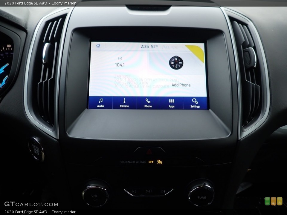 Ebony Interior Controls for the 2020 Ford Edge SE AWD #135674310
