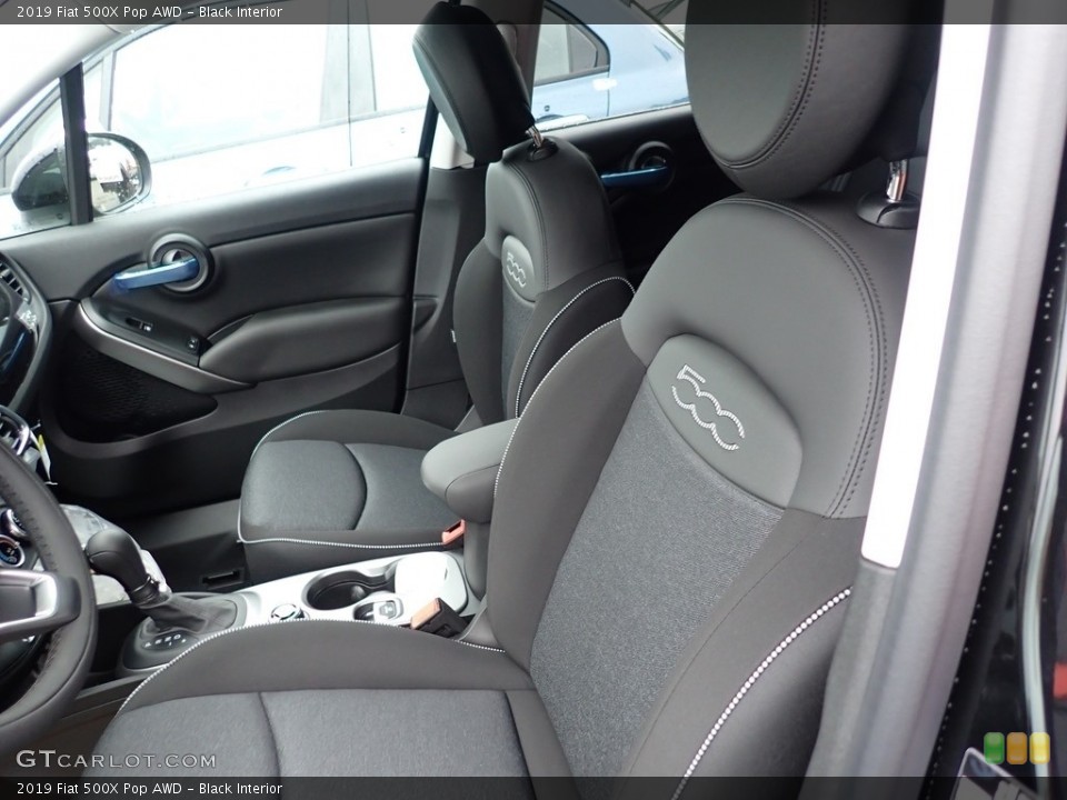 Black Interior Front Seat for the 2019 Fiat 500X Pop AWD #135674625