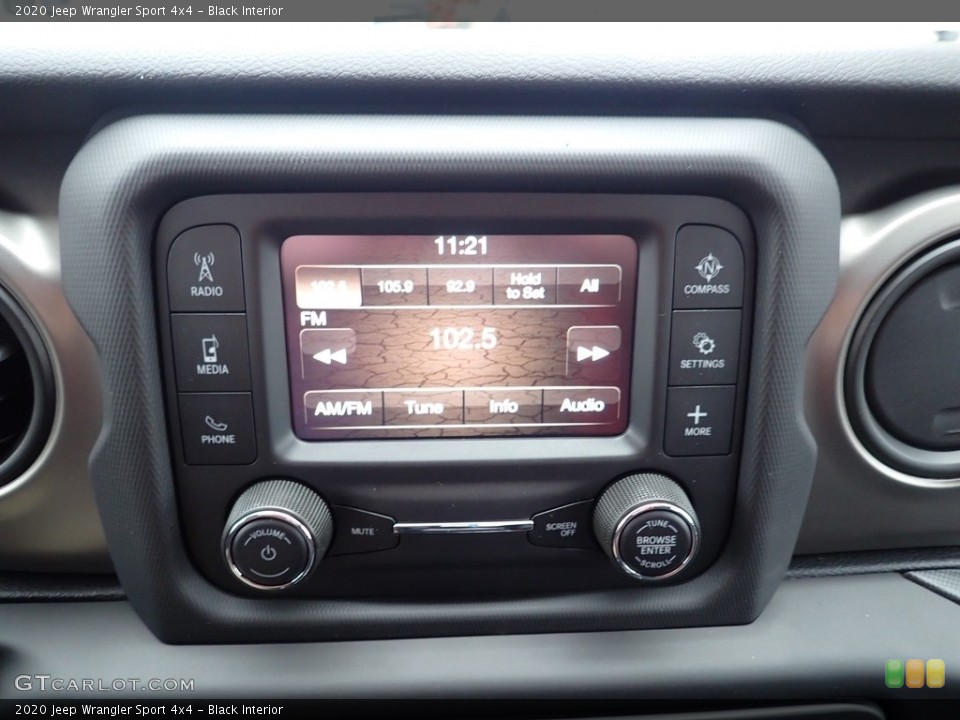 Black Interior Controls for the 2020 Jeep Wrangler Sport 4x4 #135675207