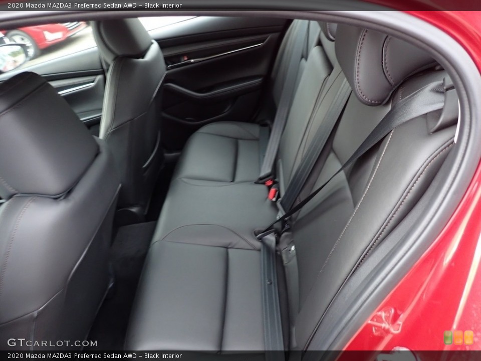 Black Interior Rear Seat for the 2020 Mazda MAZDA3 Preferred Sedan AWD #135678660