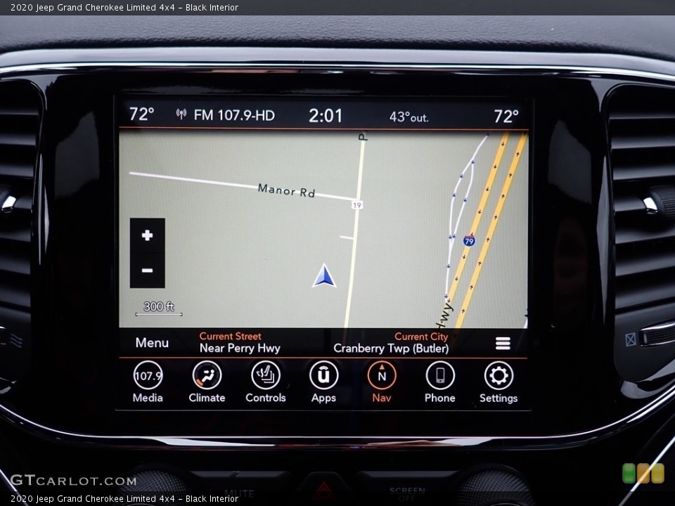 Black Interior Navigation for the 2020 Jeep Grand Cherokee Limited 4x4 #135680265