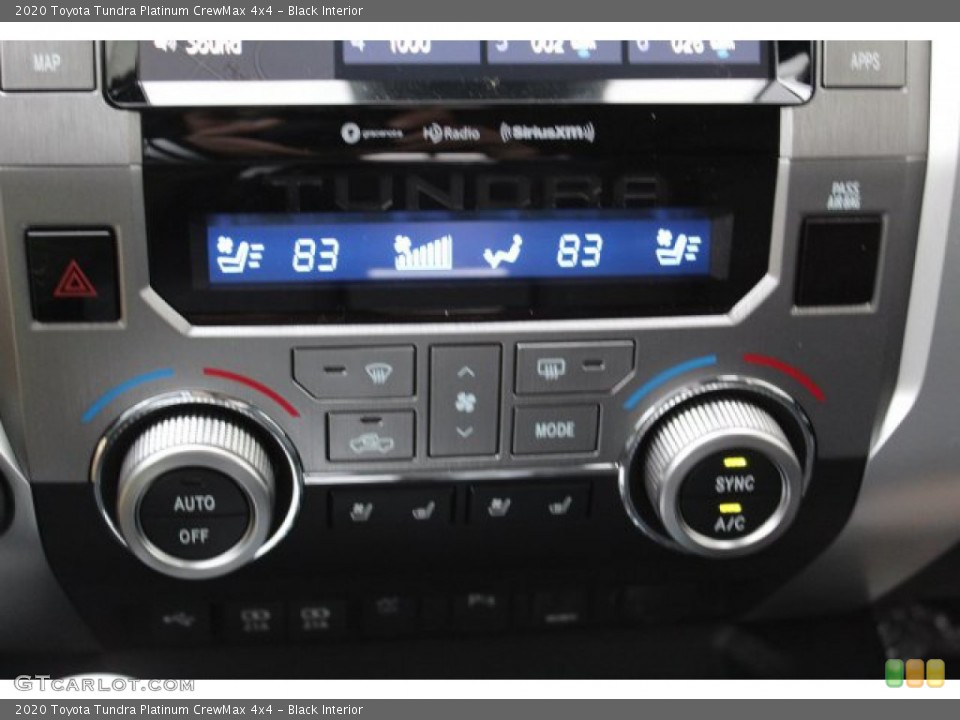 Black Interior Controls for the 2020 Toyota Tundra Platinum CrewMax 4x4 #135684558