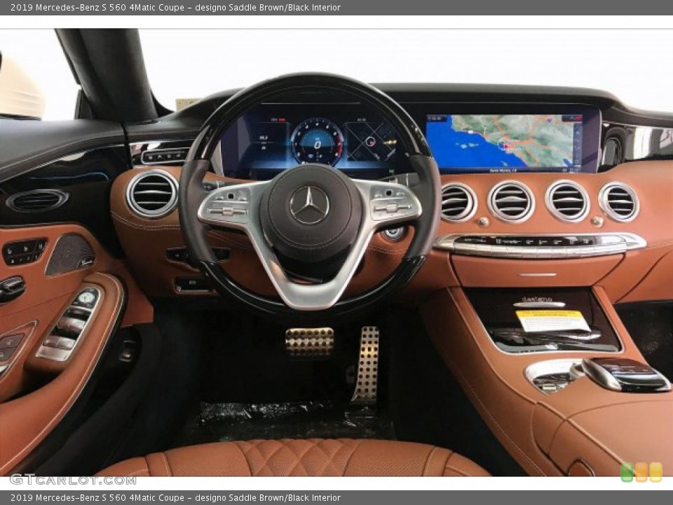 designo Saddle Brown/Black Interior Dashboard for the 2019 Mercedes-Benz S 560 4Matic Coupe #135699291
