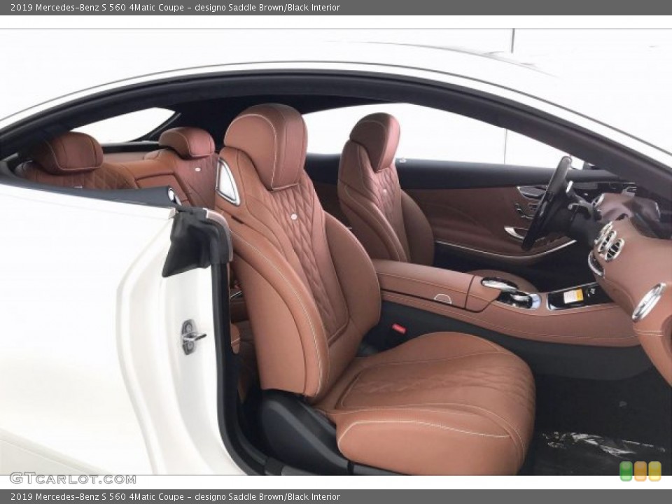 designo Saddle Brown/Black Interior Front Seat for the 2019 Mercedes-Benz S 560 4Matic Coupe #135699330