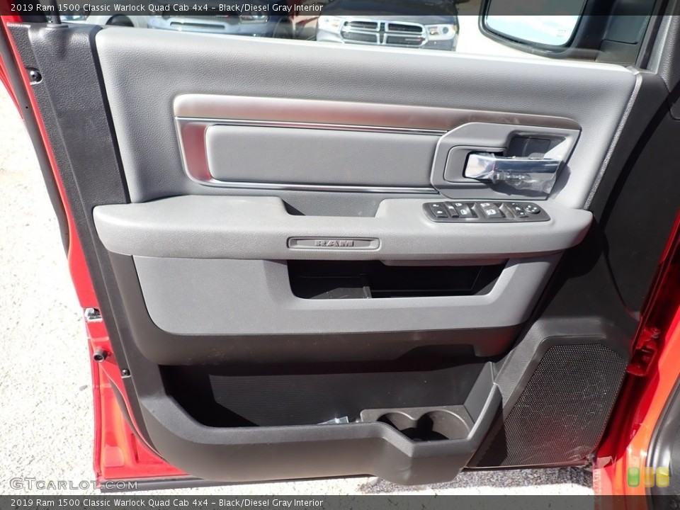 Black/Diesel Gray Interior Door Panel for the 2019 Ram 1500 Classic Warlock Quad Cab 4x4 #135702090