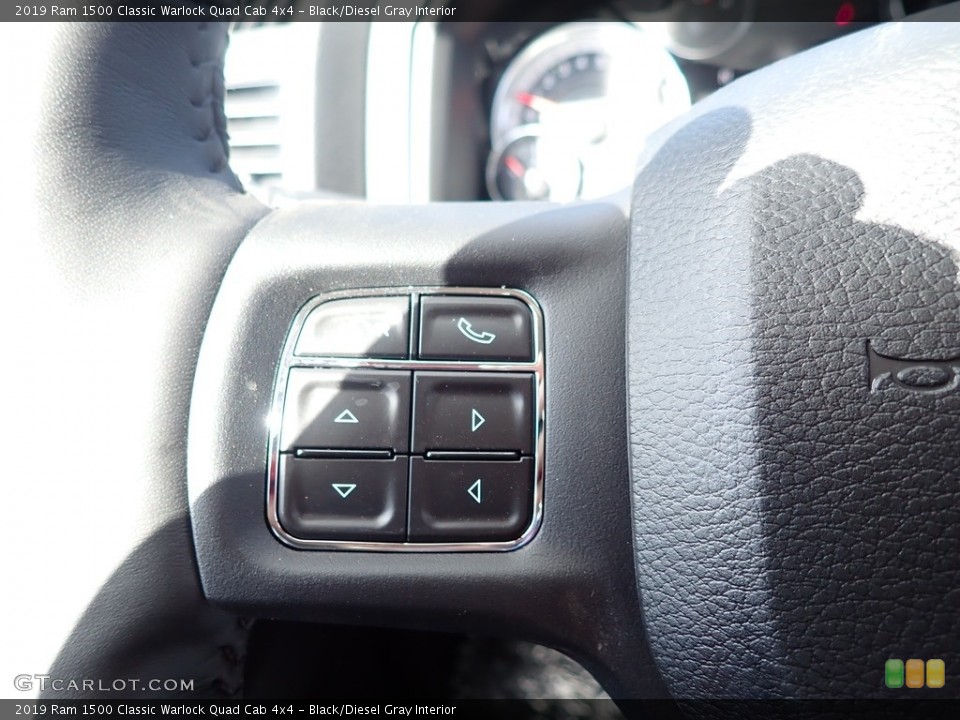 Black/Diesel Gray Interior Steering Wheel for the 2019 Ram 1500 Classic Warlock Quad Cab 4x4 #135702219