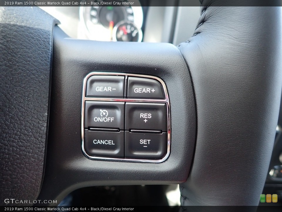 Black/Diesel Gray Interior Steering Wheel for the 2019 Ram 1500 Classic Warlock Quad Cab 4x4 #135702744