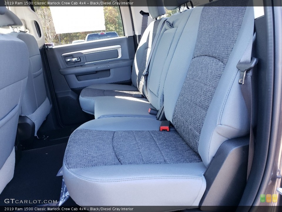 Black/Diesel Gray Interior Rear Seat for the 2019 Ram 1500 Classic Warlock Crew Cab 4x4 #135706740