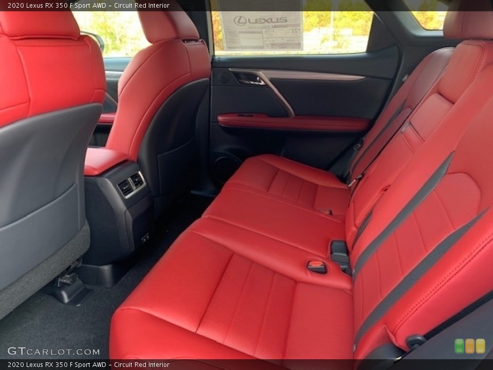Circuit Red Interior Rear Seat for the 2020 Lexus RX 350 F Sport AWD #135718507
