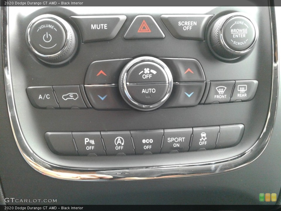 Black Interior Controls for the 2020 Dodge Durango GT AWD #135727201