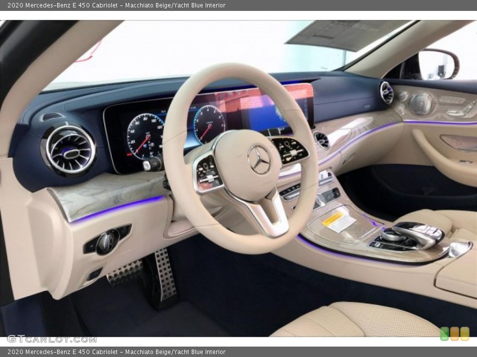 Macchiato Beige/Yacht Blue Interior Dashboard for the 2020 Mercedes-Benz E 450 Cabriolet #135728789