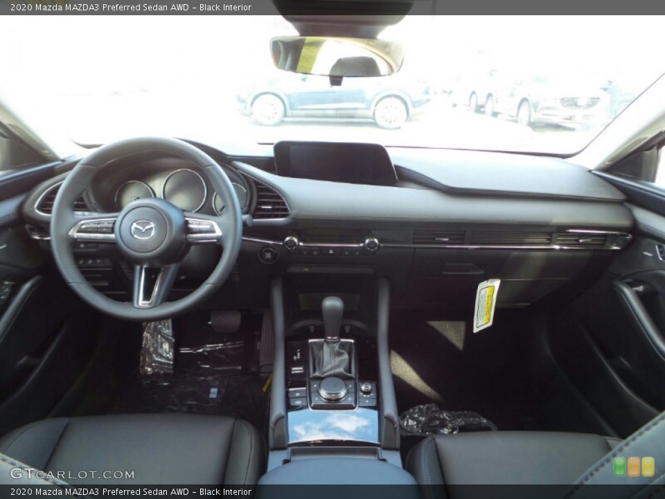 Black Interior Dashboard for the 2020 Mazda MAZDA3 Preferred Sedan AWD #135728954