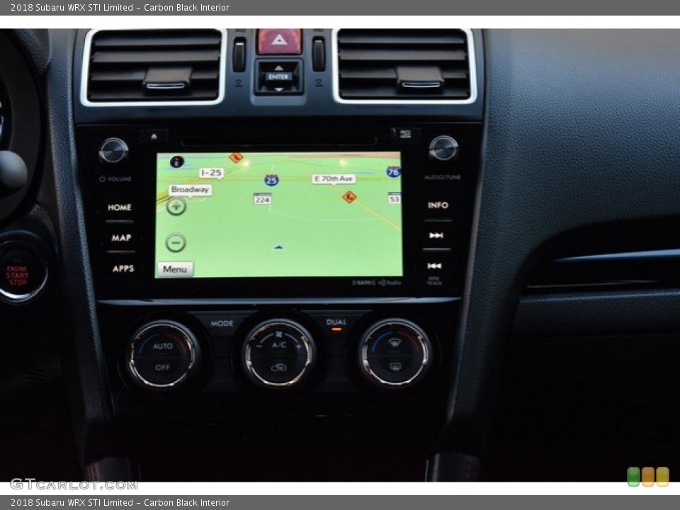 Carbon Black Interior Navigation for the 2018 Subaru WRX STI Limited #135735069