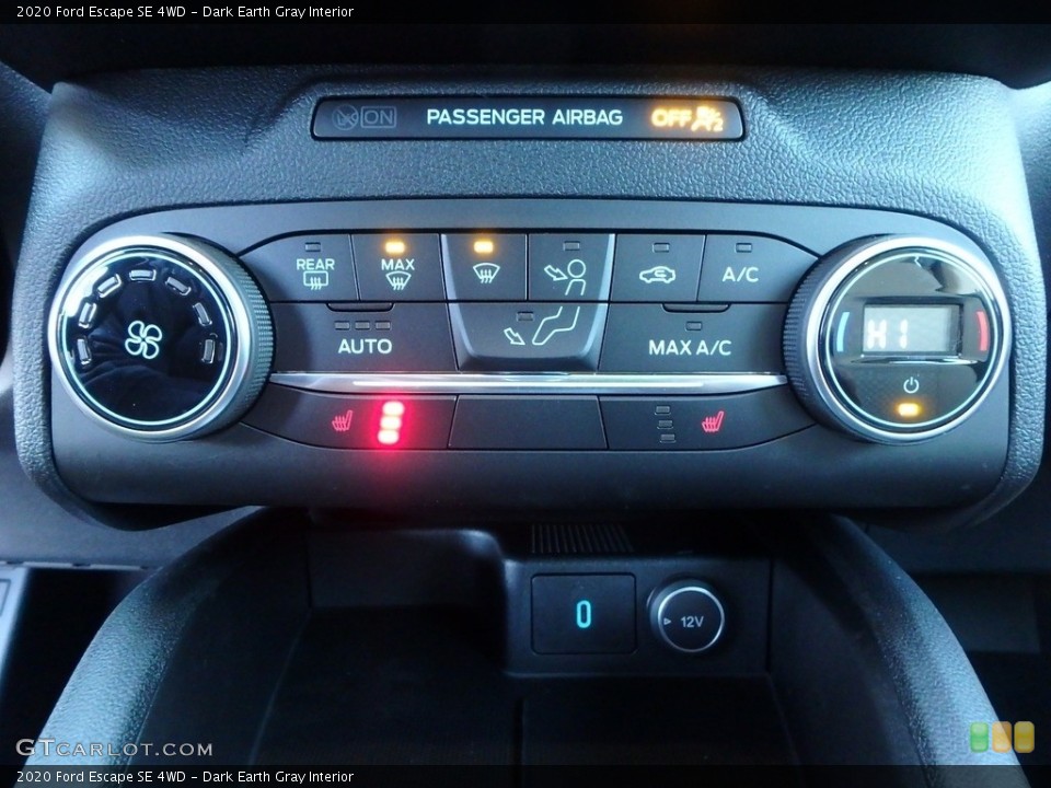 Dark Earth Gray Interior Controls for the 2020 Ford Escape SE 4WD #135752466