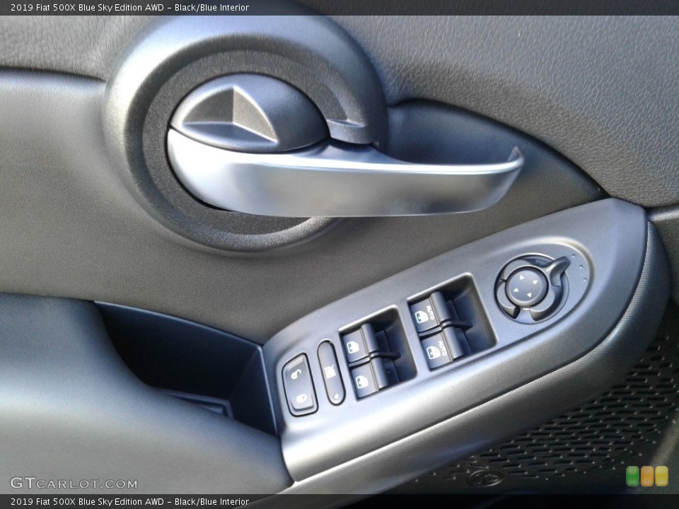 Black/Blue Interior Controls for the 2019 Fiat 500X Blue Sky Edition AWD #135756627