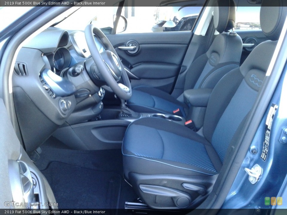 Black/Blue Interior Photo for the 2019 Fiat 500X Blue Sky Edition AWD #135756663