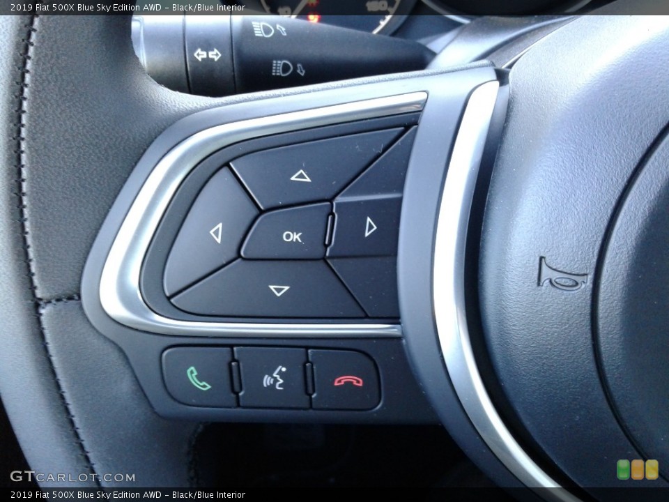 Black/Blue Interior Steering Wheel for the 2019 Fiat 500X Blue Sky Edition AWD #135756860