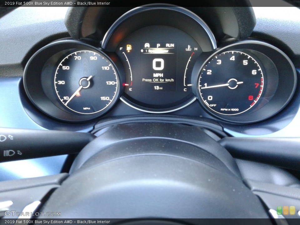 Black/Blue Interior Gauges for the 2019 Fiat 500X Blue Sky Edition AWD #135756912