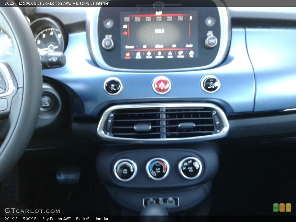 Black/Blue Interior Controls for the 2019 Fiat 500X Blue Sky Edition AWD #135756933