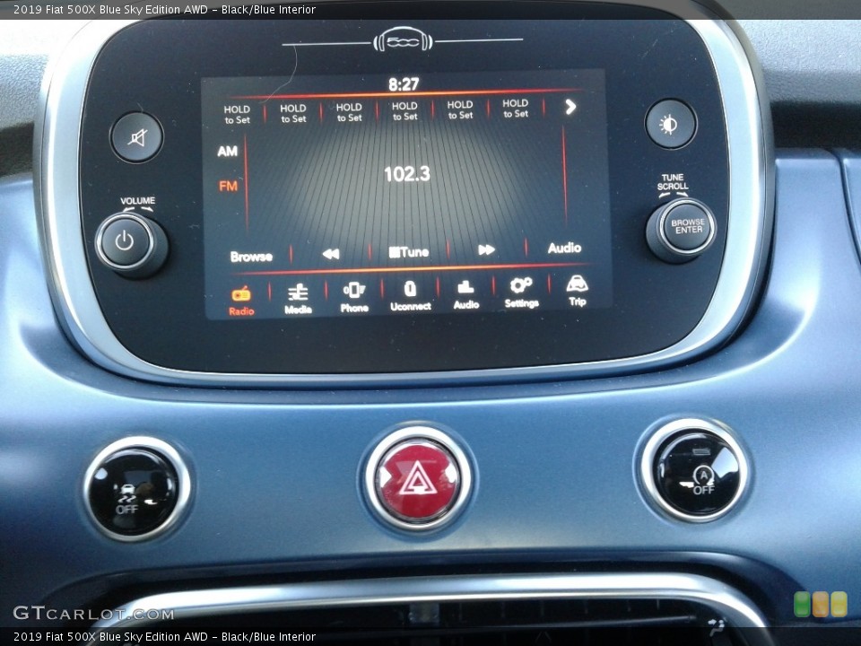 Black/Blue Interior Controls for the 2019 Fiat 500X Blue Sky Edition AWD #135756975