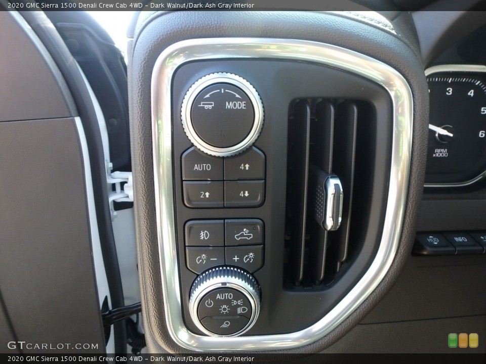 Dark Walnut/Dark Ash Gray Interior Controls for the 2020 GMC Sierra 1500 Denali Crew Cab 4WD #135769937