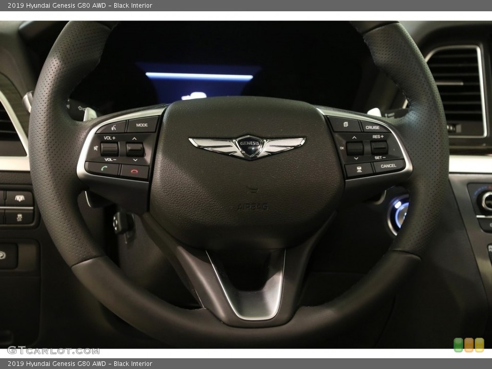 Black Interior Steering Wheel for the 2019 Hyundai Genesis G80 AWD #135776744
