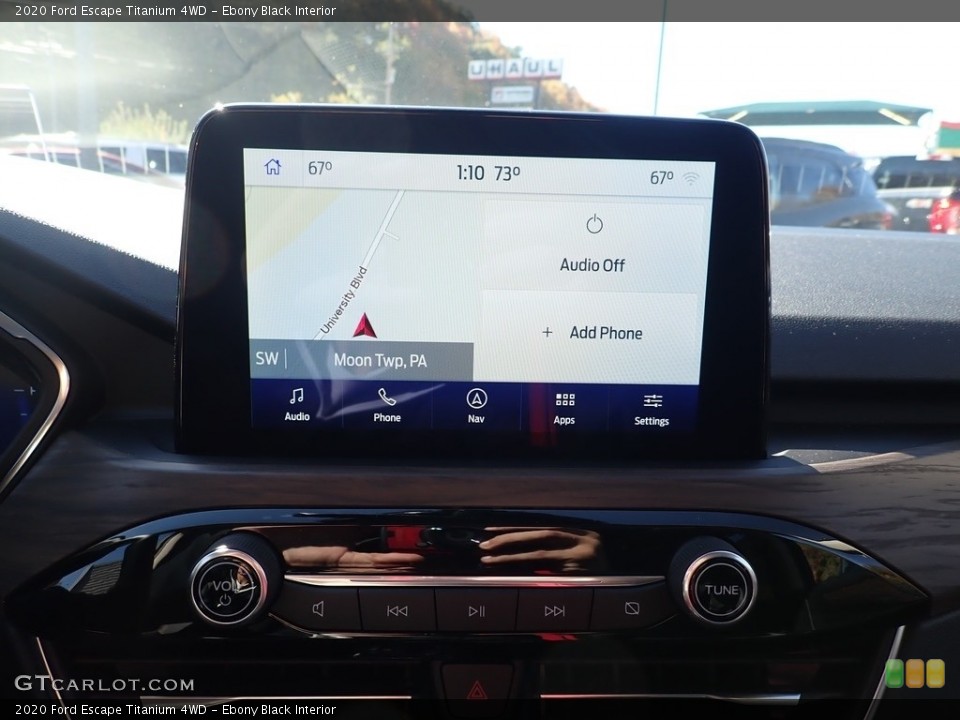 Ebony Black Interior Navigation for the 2020 Ford Escape Titanium 4WD #135779735