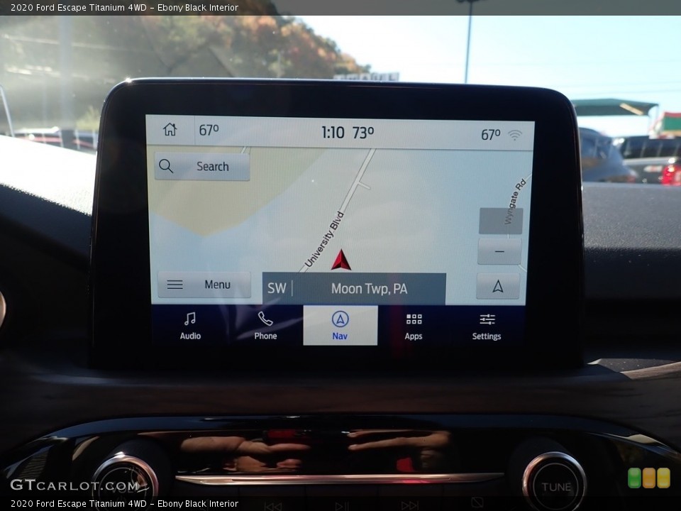 Ebony Black Interior Navigation for the 2020 Ford Escape Titanium 4WD #135779741
