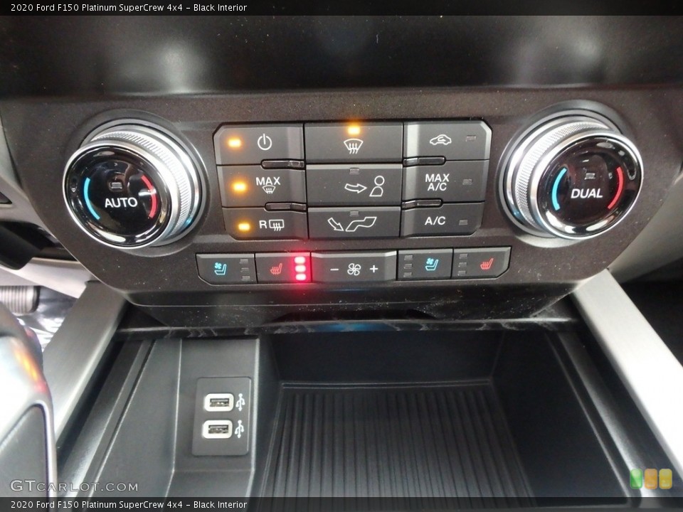 Black Interior Controls for the 2020 Ford F150 Platinum SuperCrew 4x4 #135787163
