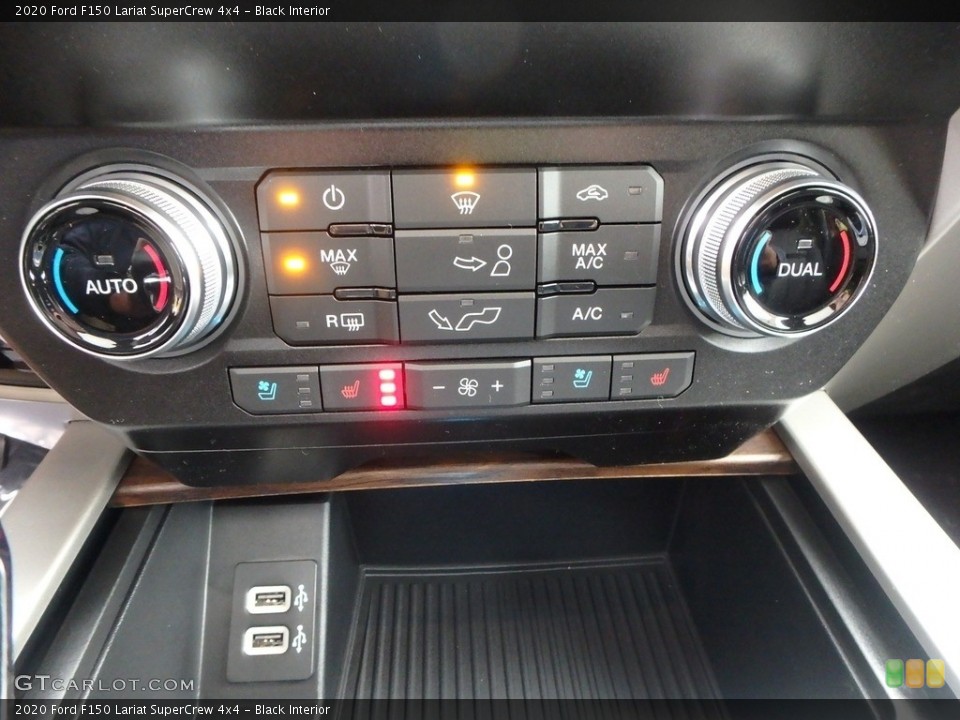 Black Interior Controls for the 2020 Ford F150 Lariat SuperCrew 4x4 #135787745