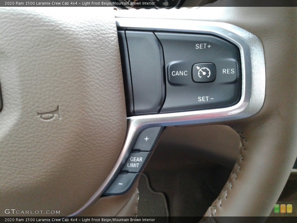 Light Frost Beige/Mountain Brown Interior Steering Wheel for the 2020 Ram 1500 Laramie Crew Cab 4x4 #135791879
