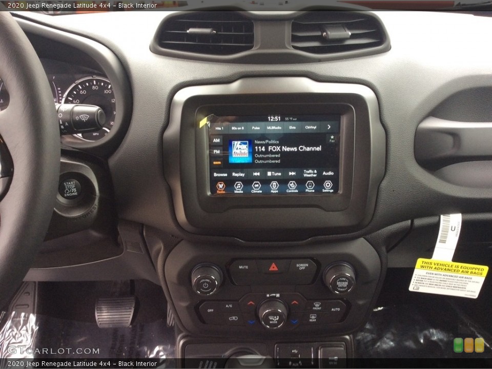Black Interior Controls for the 2020 Jeep Renegade Latitude 4x4 #135796556