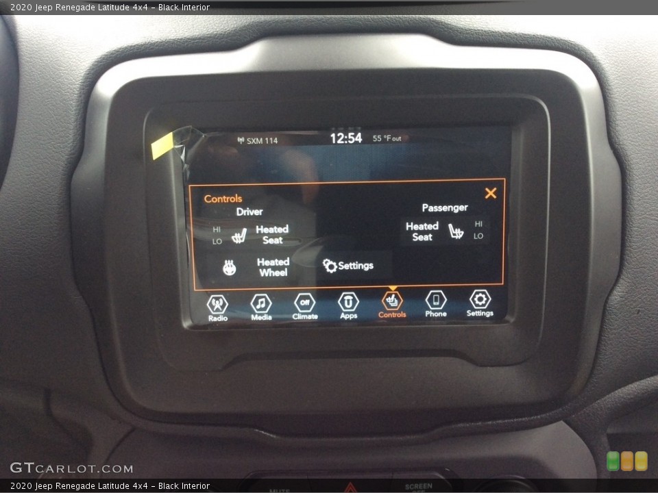 Black Interior Controls for the 2020 Jeep Renegade Latitude 4x4 #135796589