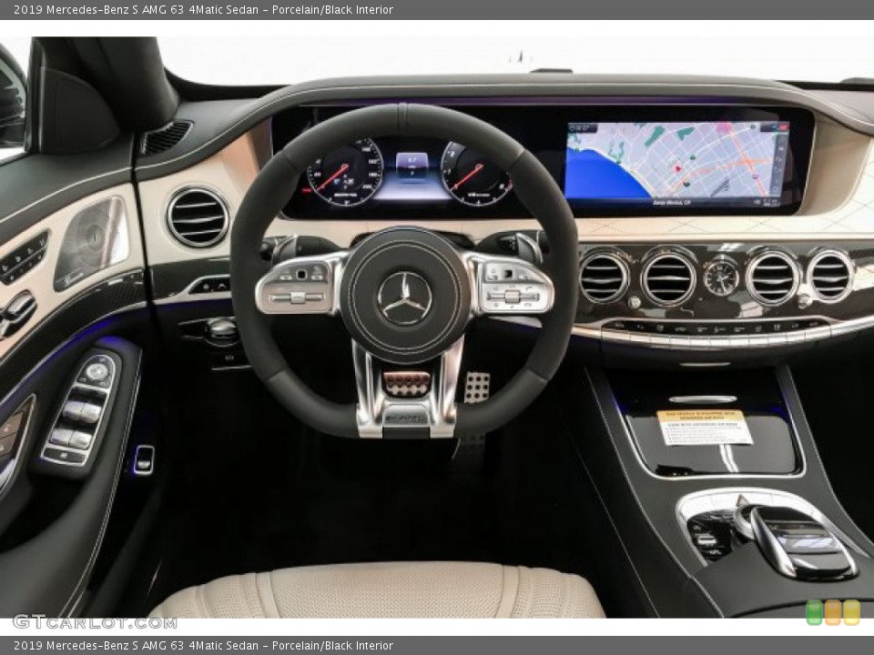 Porcelain/Black Interior Steering Wheel for the 2019 Mercedes-Benz S AMG 63 4Matic Sedan #135825511