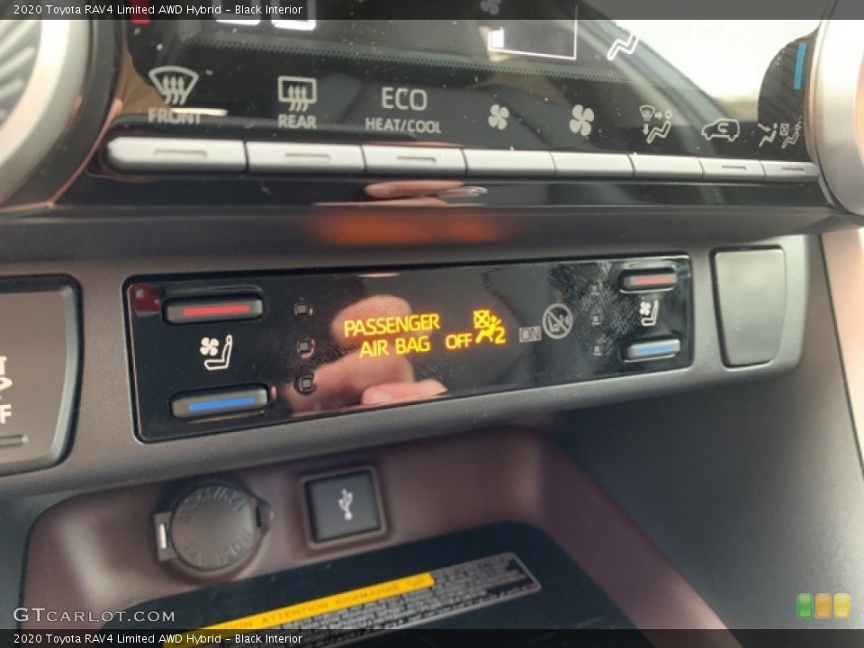 Black Interior Controls for the 2020 Toyota RAV4 Limited AWD Hybrid #135867062