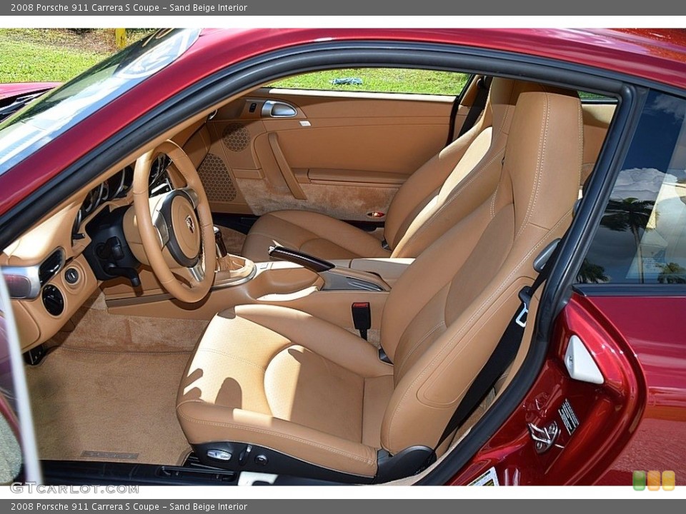 Sand Beige Interior Front Seat for the 2008 Porsche 911 Carrera S Coupe #135882534