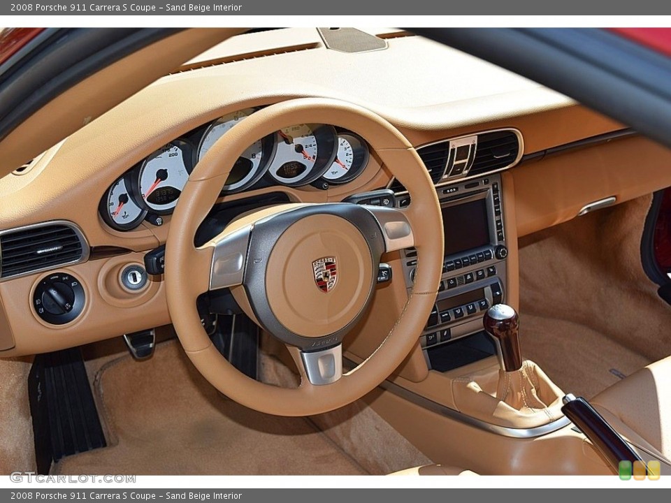 Sand Beige Interior Steering Wheel for the 2008 Porsche 911 Carrera S Coupe #135882630