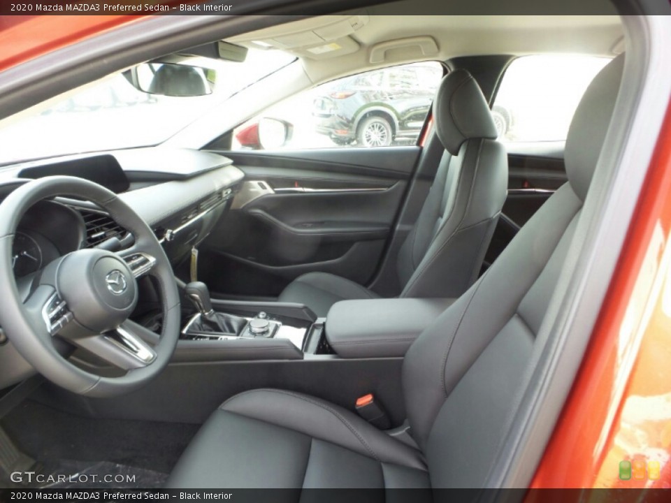 Black Interior Front Seat for the 2020 Mazda MAZDA3 Preferred Sedan #135900513