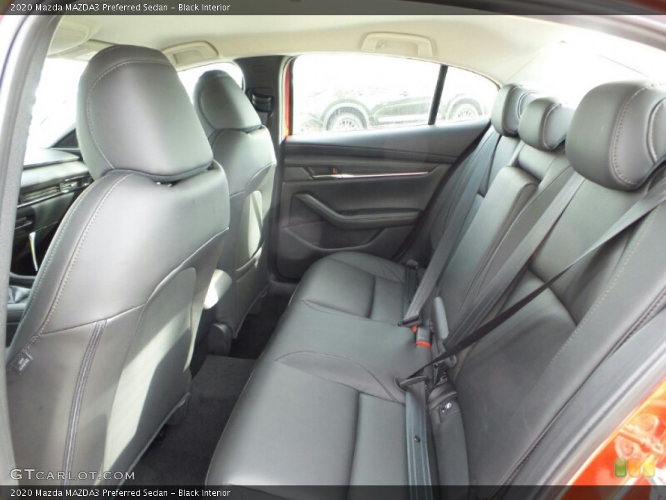 Black Interior Rear Seat for the 2020 Mazda MAZDA3 Preferred Sedan #135900537